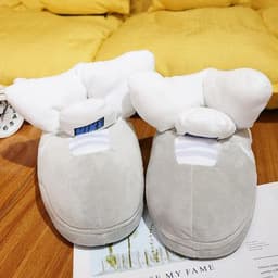 image-Back to the future, the little ghost coconut luminous gypsophila aj1 black red tide home men and women couple shoes cotton slippers on behalf of hair