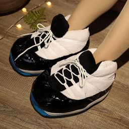 image-Back to the future, the little ghost coconut luminous gypsophila aj1 black red tide home men and women couple shoes cotton slippers on behalf of hair