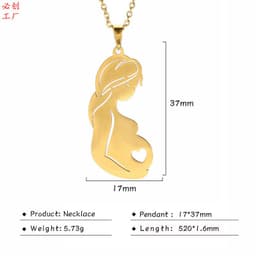 image-Ethnic style wedding anniversary love 20-year-old expectant mother pregnant woman mother girl cross-border necklace titanium steel jewelry