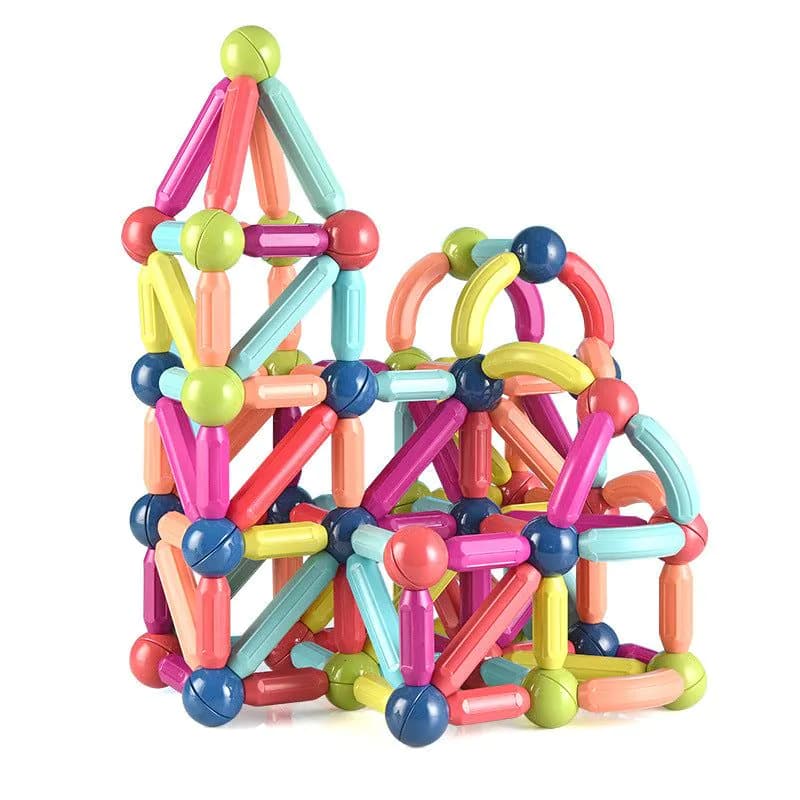image-Manufacturers cross-border puzzles, ever-changing strong magnetic sticks, children's assembling magnet building blocks toys, early education magnetic kindergarten