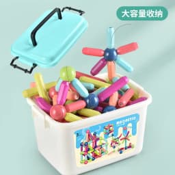 image-Manufacturers cross-border puzzles, ever-changing strong magnetic sticks, children's assembling magnet building blocks toys, early education magnetic kindergarten