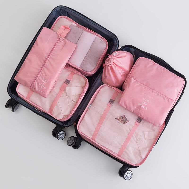 image-Travel storage bag eight-piece clothing storage bag clothing storage bag travel 6 7 8-piece storage set