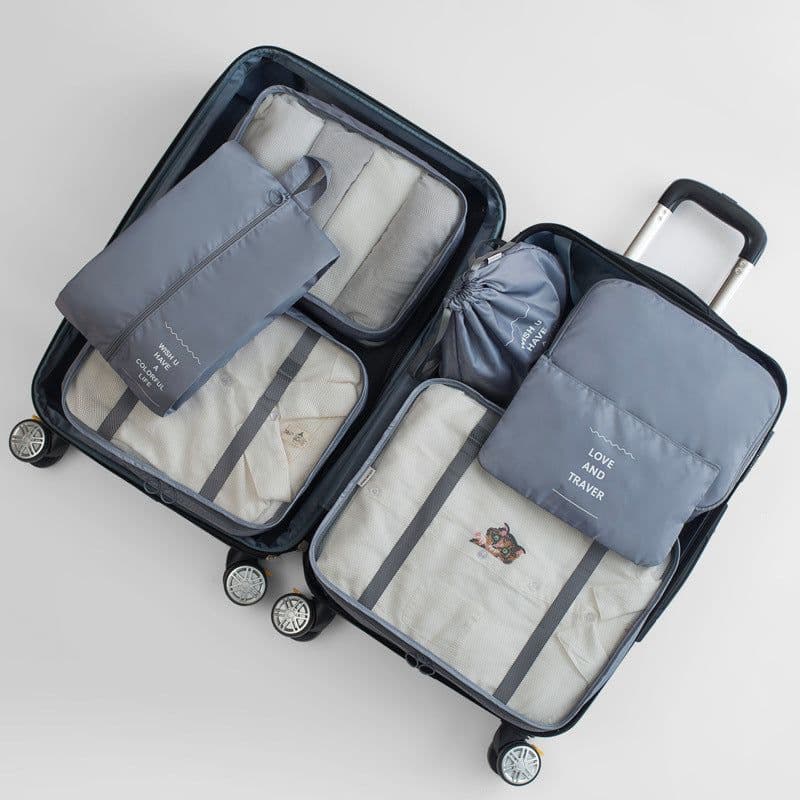 image-Travel storage bag eight-piece clothing storage bag clothing storage bag travel 6 7 8-piece storage set