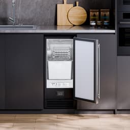 image-VEVOR Undercounter Built-in Ice Maker, 50 Lbs/Day Under Counter Ice Maker Machine with Drain Pump Reversible Door Stainless Steel, Freestanding Ice Maker for Commercial Home Kitchen