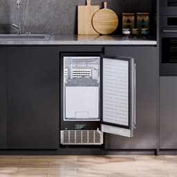 image-VEVOR Undercounter Built-in Ice Maker, 80 Lbs/Day Under Counter Ice Maker Machine with Reversible Door Stainless Steel, Freestanding Ice Maker for Commercial Home Kitchen, Electric Drainage
