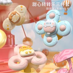 image-Cartoon sucker dessert turnable early education baby can chew 0-1 years old educational infant table toy 6 months old
