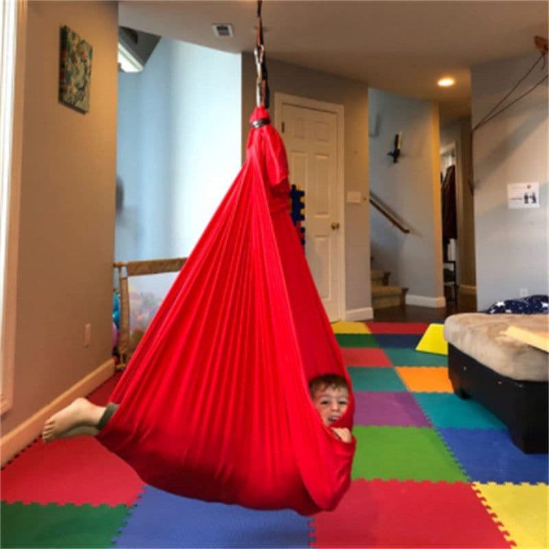 image-Amazon's best-selling children's elastic hammock hanging chair indoor and outdoor swing children's hammock swing yoga Shenzhen factory