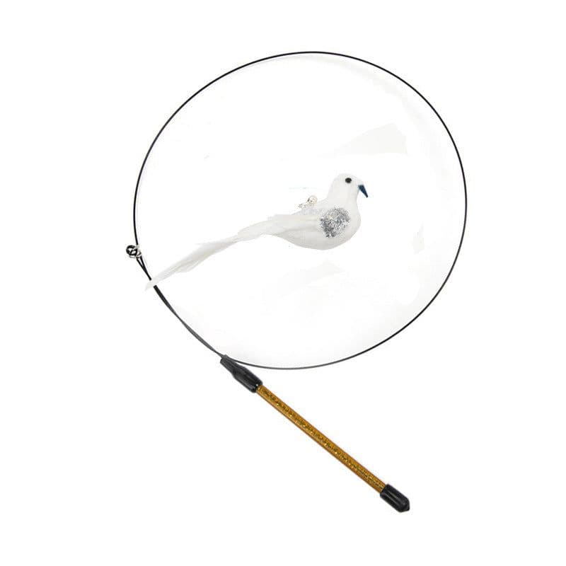image-Bird Feather Automatic Cat Flirting Stick Long Rod Cat Bell Suction Cup Cat Toy Durable Cat Supplies Self-Enjoyment and Relief from Boredom