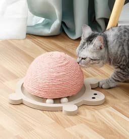 image-Cat scratching board, turtle wear-resistant and scratch-resistant sisal scratching board, cat scratching post that does not shed crumbs to relieve boredom, cat toy