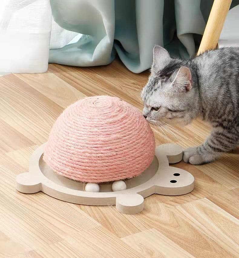 image-Cat scratching board, turtle wear-resistant and scratch-resistant sisal scratching board, cat scratching post that does not shed crumbs to relieve boredom, cat toy