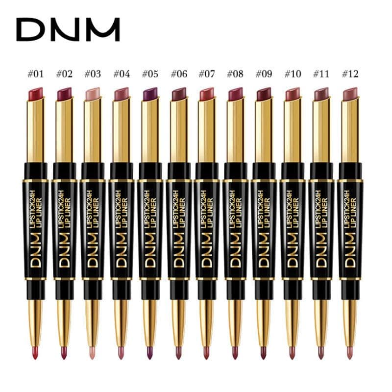 image-Cross-border exclusive for celebrity Zhu Zhu's same model recommended DNM double-ended non-stick cup lipstick lip liner long-lasting color evpct