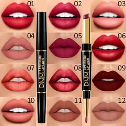 image-Cross-border exclusive for celebrity Zhu Zhu's same model recommended DNM double-ended non-stick cup lipstick lip liner long-lasting color evpct