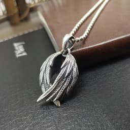 image-Sterling silver niche angel devil wings dark necklace trendy men and women street ins couple hip hop pendant jewelry