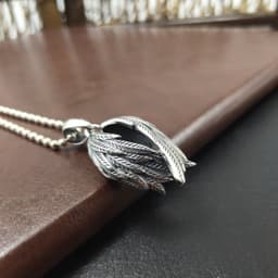 image-Sterling silver niche angel devil wings dark necklace trendy men and women street ins couple hip hop pendant jewelry