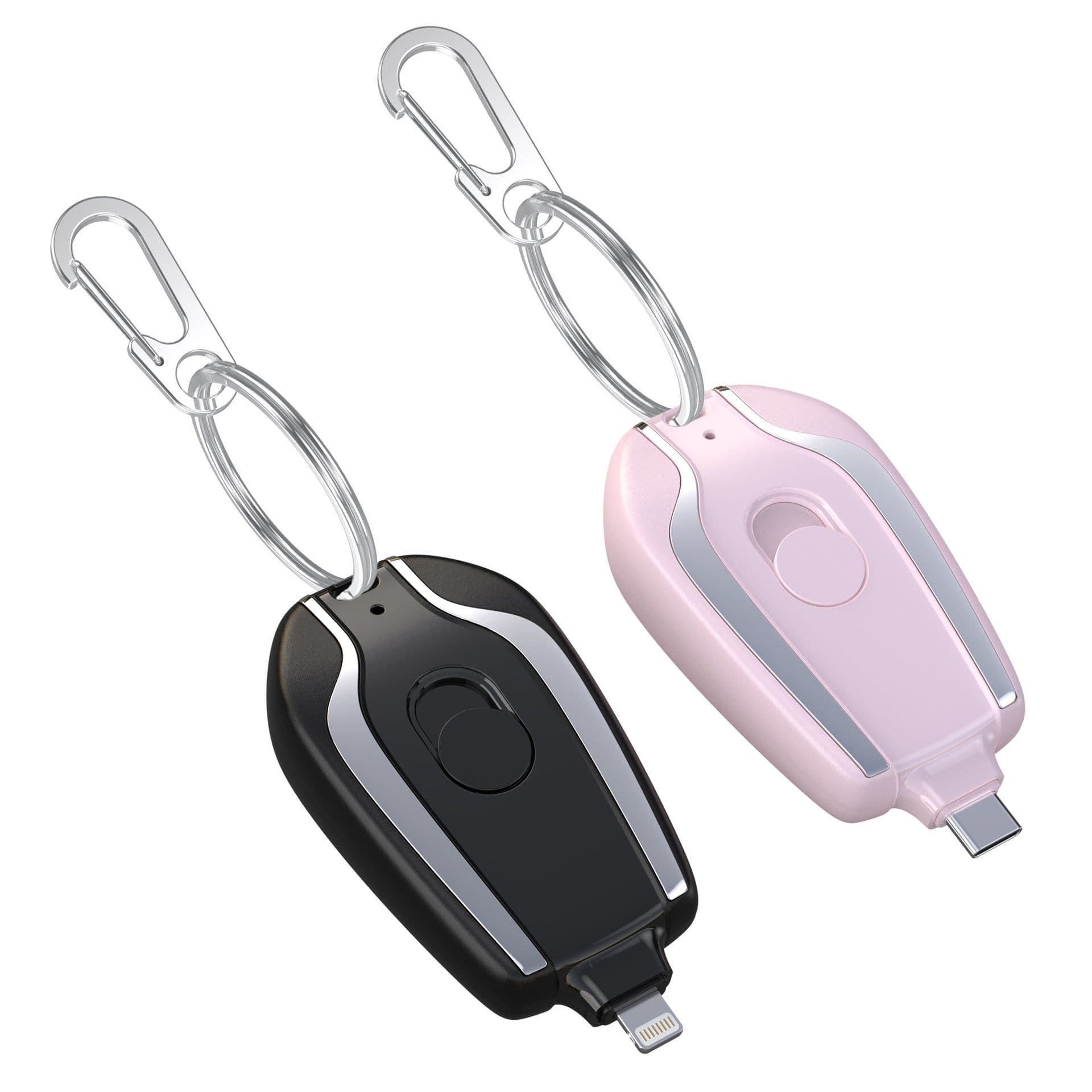 image-Compact Portable Mini Keychain Power Bank Wireless Retractable Plug Pocket Emergency Power Bank