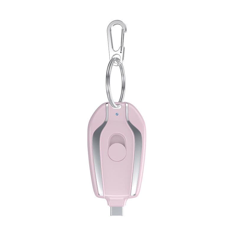 image-Compact Portable Mini Keychain Power Bank Wireless Retractable Plug Pocket Emergency Power Bank