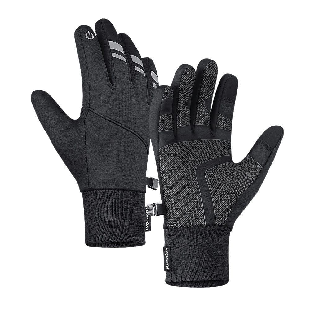 image-Winter men's and women's velvet warm windproof cycling gloves, water-repellent and touch-screen anti-slip electric bicycle cold-proof gloves