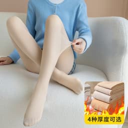 image-S403 Double-layer bare-leg socks artifact female winter thickened double-layer nude stockings pantyhose flesh-colored leggings