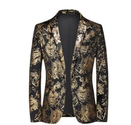 image-Four seasons foreign trade Amazon men's fashionable bronzing suit jacket cross-border youth Korean version slim large size suit