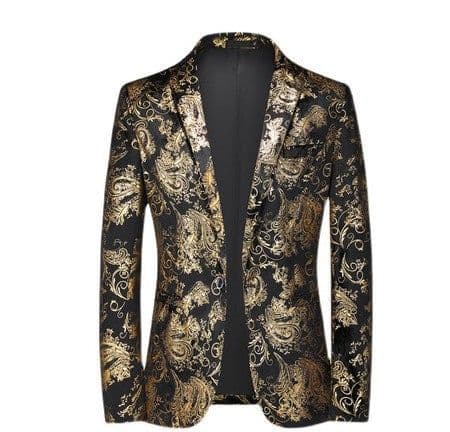 image-Four seasons foreign trade Amazon men's fashionable bronzing suit jacket cross-border youth Korean version slim large size suit
