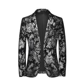 image-Four seasons foreign trade Amazon men's fashionable bronzing suit jacket cross-border youth Korean version slim large size suit