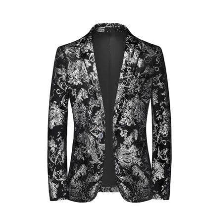 image-Four seasons foreign trade Amazon men's fashionable bronzing suit jacket cross-border youth Korean version slim large size suit