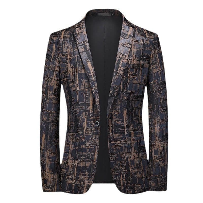 image-Four seasons foreign trade Amazon men's fashionable bronzing suit jacket cross-border youth Korean version slim large size suit