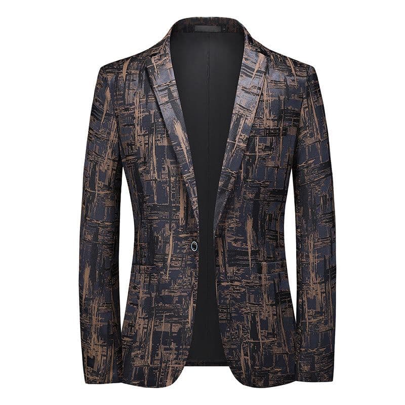 image-Four seasons foreign trade Amazon men's fashionable bronzing suit jacket cross-border youth Korean version slim large size suit