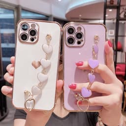 image-Suitable for iphone7plus apple xs mobile phone shell 13pro protective shell XR electroplating love wristband 12promax