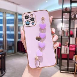 image-Suitable for iphone7plus apple xs mobile phone shell 13pro protective shell XR electroplating love wristband 12promax