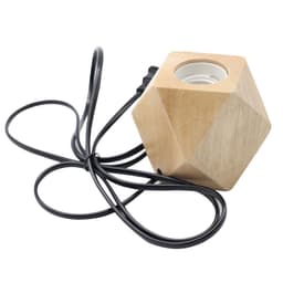 image-Diamond table lamp E27 screw wood lamp holder solid wood flat plug round plug British three-pin plug wooden table lamp