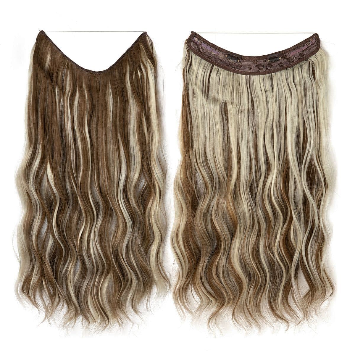 image-European and American women's one-piece water ripple long wave volume fluffy lazy man chemical fiber fishing line hair FISH LINE HAIR