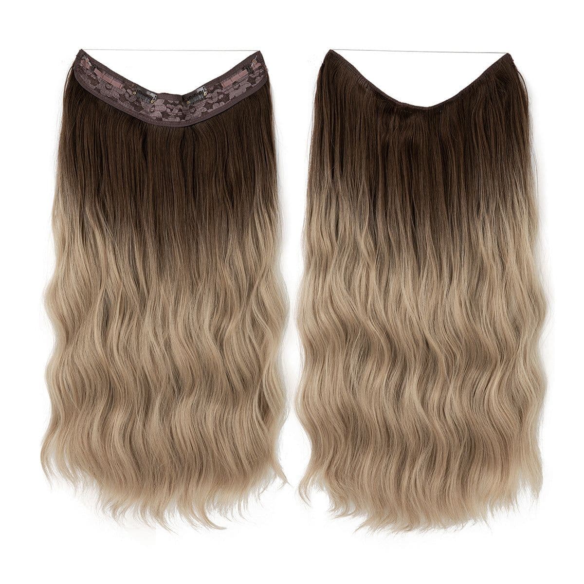 image-European and American women's one-piece water ripple long wave volume fluffy lazy man chemical fiber fishing line hair FISH LINE HAIR
