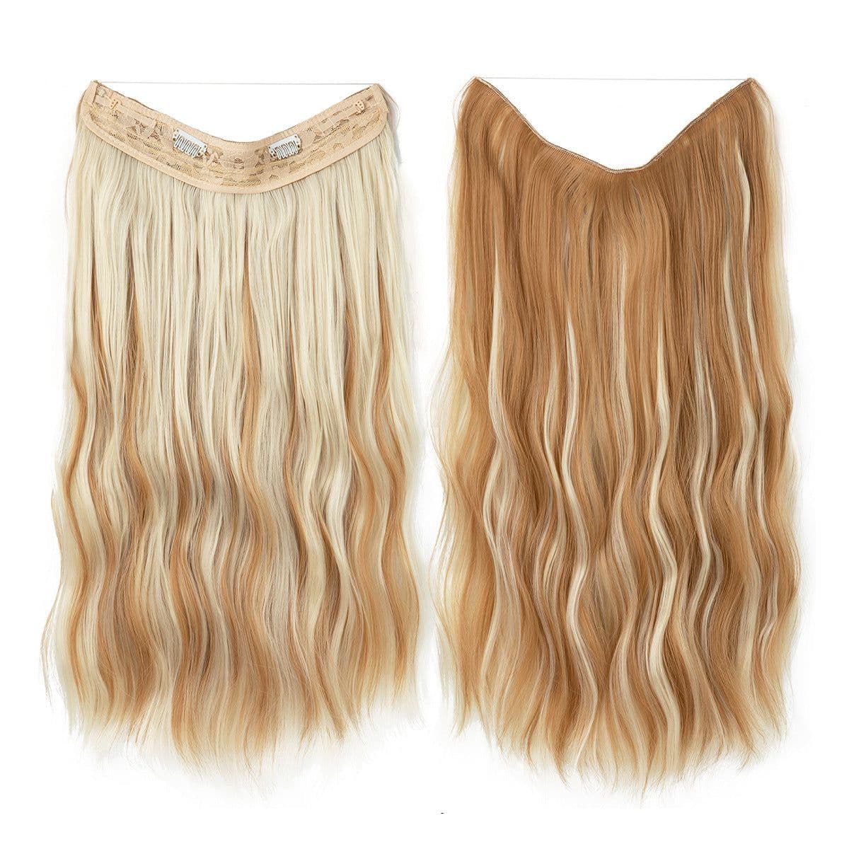 image-European and American women's one-piece water ripple long wave volume fluffy lazy man chemical fiber fishing line hair FISH LINE HAIR