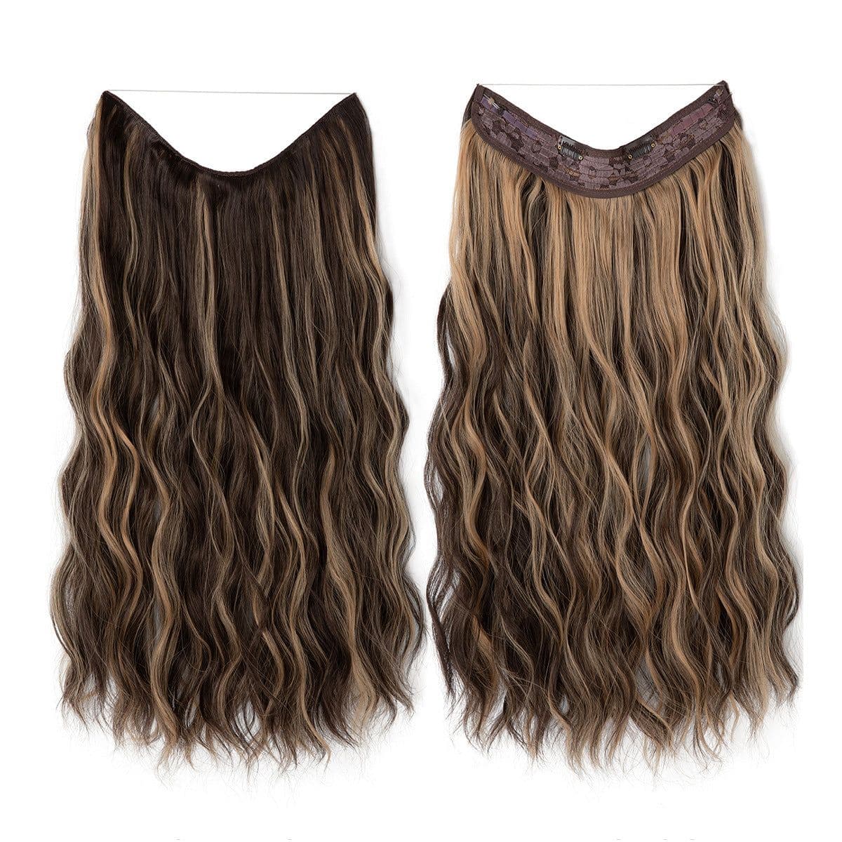 image-European and American women's one-piece water ripple long wave volume fluffy lazy man chemical fiber fishing line hair FISH LINE HAIR