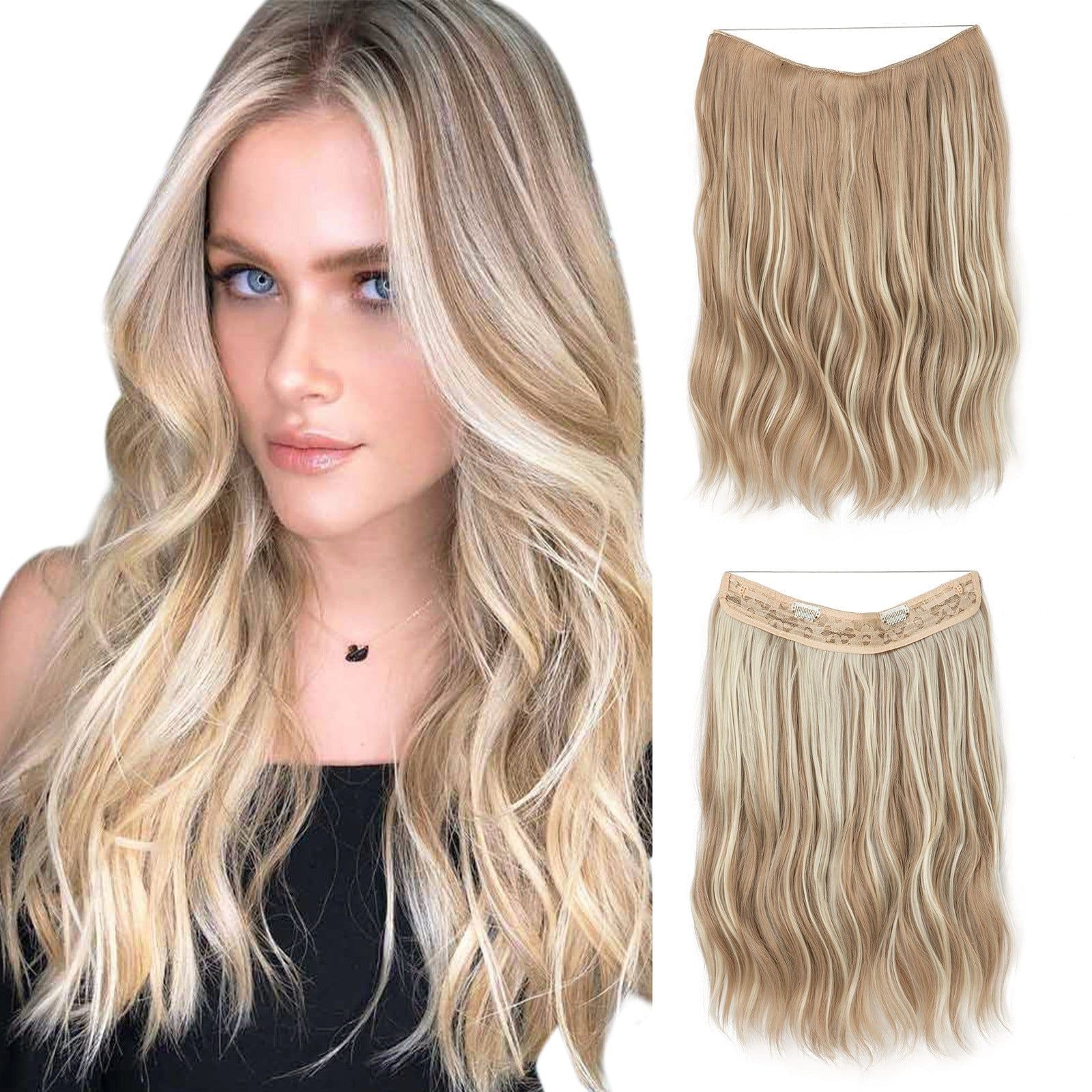image-European and American women's one-piece water ripple long wave volume fluffy lazy man chemical fiber fishing line hair FISH LINE HAIR