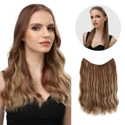 image-European and American women's one-piece water ripple long wave volume fluffy lazy man chemical fiber fishing line hair FISH LINE HAIR