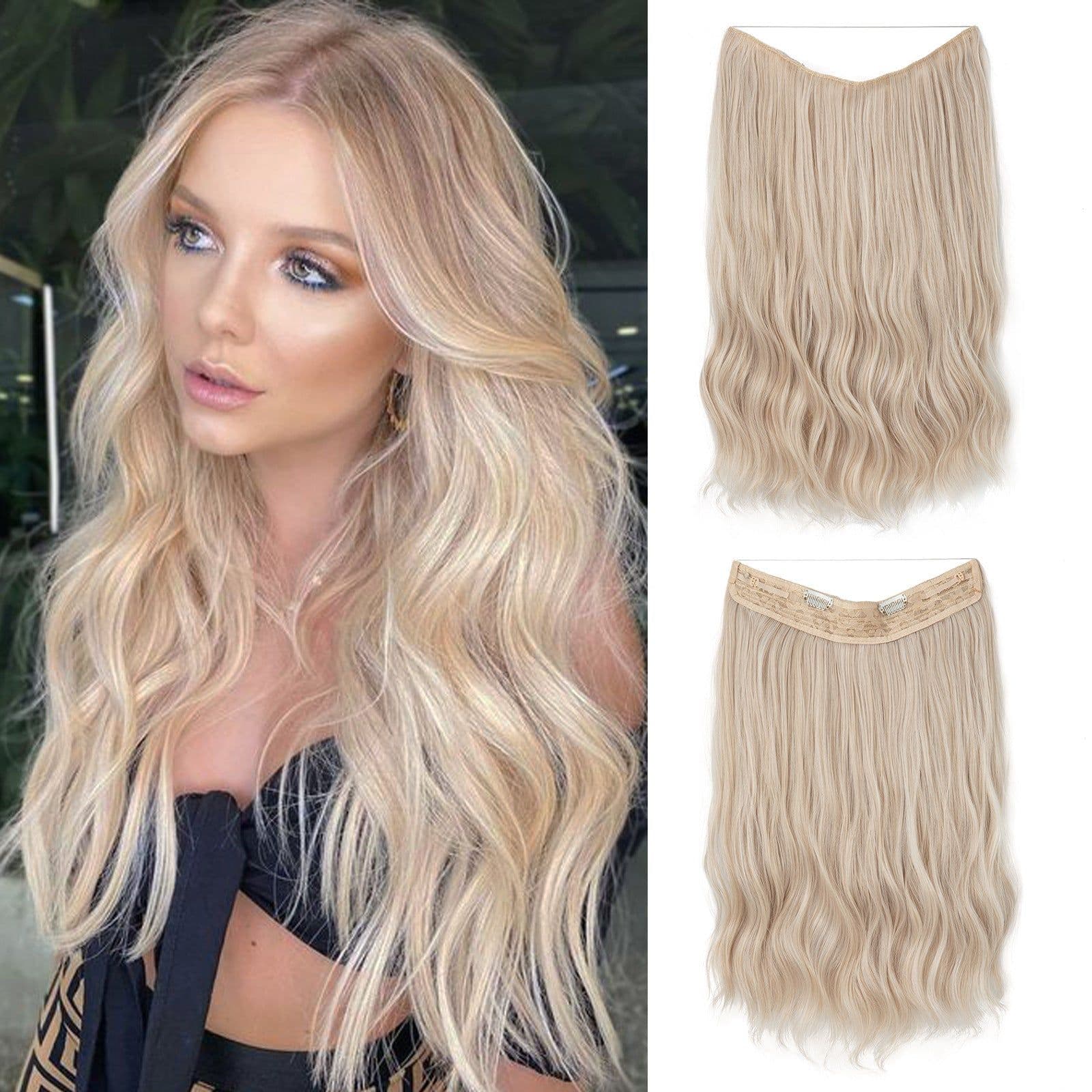 image-European and American women's one-piece water ripple long wave volume fluffy lazy man chemical fiber fishing line hair FISH LINE HAIR