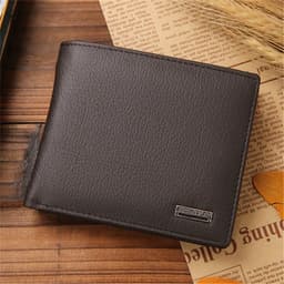 image-Short men's wallet, coin purse card holder, men's carry-on coin purse, ID card holder