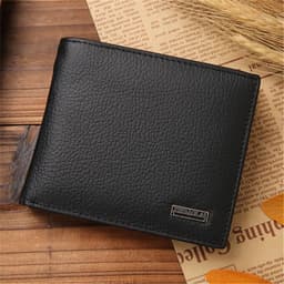 image-Short men's wallet, coin purse card holder, men's carry-on coin purse, ID card holder