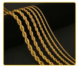 image-Stainless steel twist chain 18K gold vacuum electroplating high quality unisex twisted rope chain with chain drop shipping