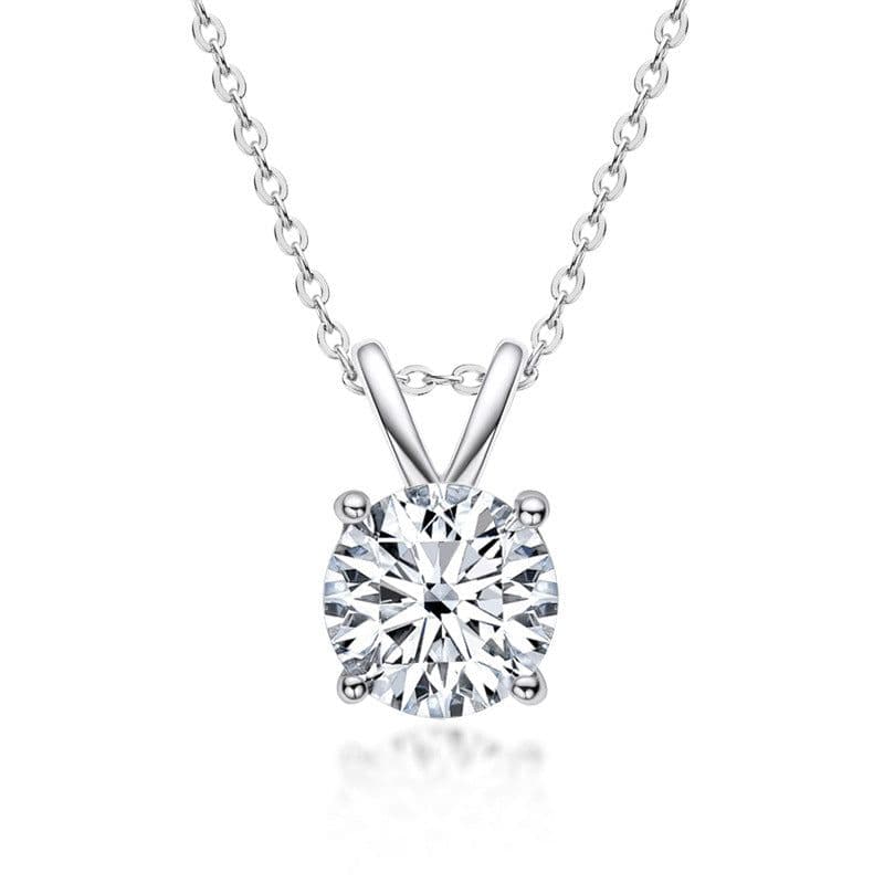 image-Foreign trade classic six-claw D color one carat moissanite necklace female 925 sterling silver net red all-match pendant jewelry wholesale