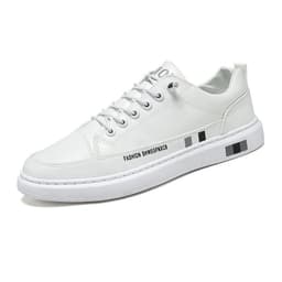 image-Breathable white shoes men's 2022 new Korean version trendy casual men's trendy shoes white shoes leather panel shoes autumn live broadcast