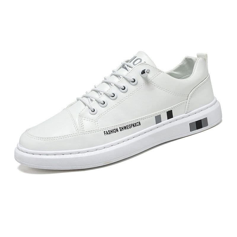 image-Breathable white shoes men's 2022 new Korean version trendy casual men's trendy shoes white shoes leather panel shoes autumn live broadcast