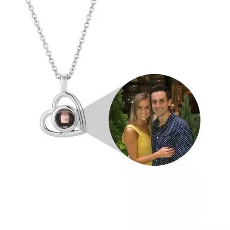 image-Cross-border projection necklace 100 languages I love you photo text custom pendant Christmas Valentine's Day gift