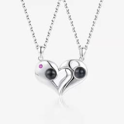 image-Cross-border projection necklace 100 languages I love you photo text custom pendant Christmas Valentine's Day gift
