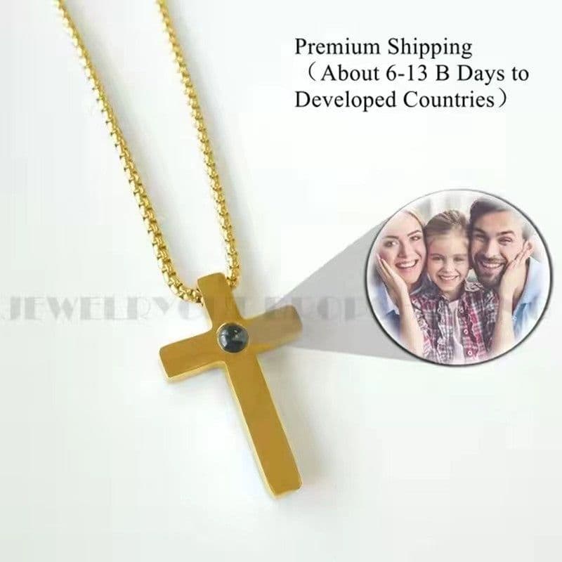 image-Cross-border projection necklace 100 languages I love you photo text custom pendant Christmas Valentine's Day gift