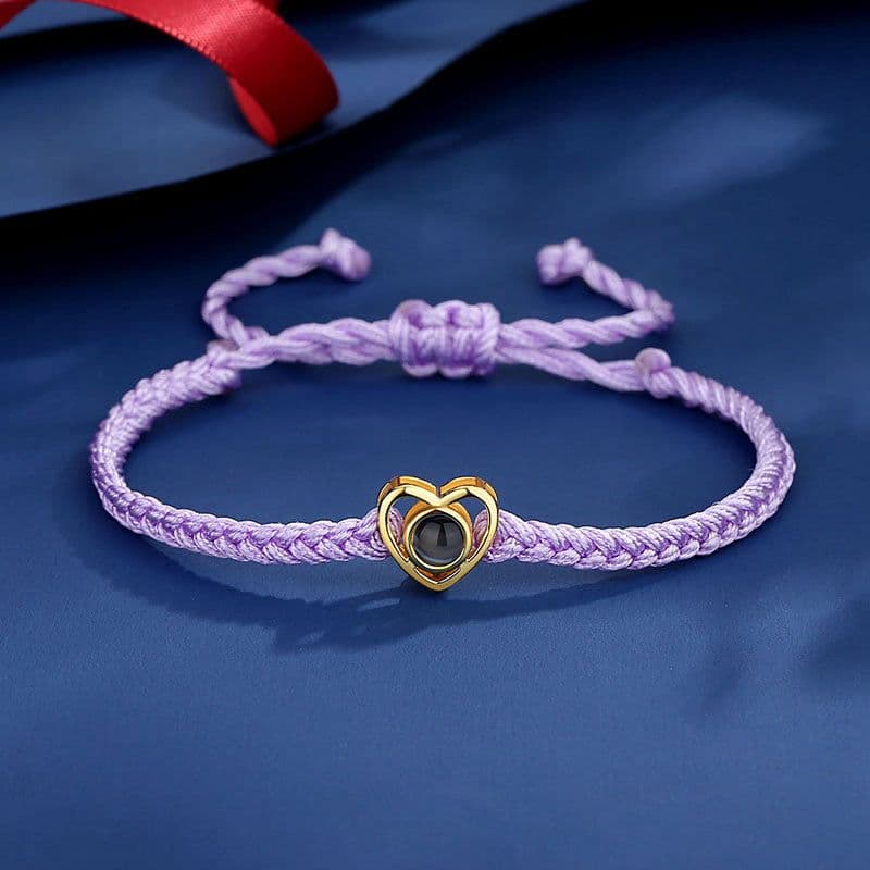 image-Cross-border European and American trade necklace women's clavicle chain in one hundred languages I love you projection color picture photo customization