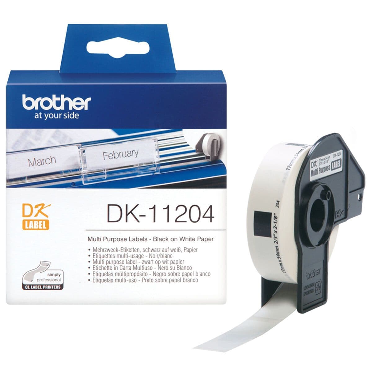 image-Multipurpose Printer Labels Brother DK11204 White Paper
