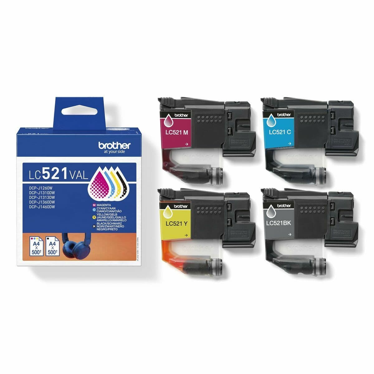 image-Original Ink Cartridge Brother LC521VAL Yellow (4 Units)